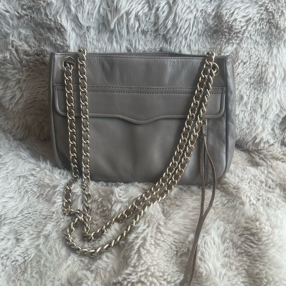 Rebecca Minkoff Taupe Crossbody Bag with Chain Strap